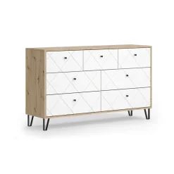 Kommode Nizza Artisan-Eiche 140.2 x 82.6 cm mit 7 Schubladen Vicco