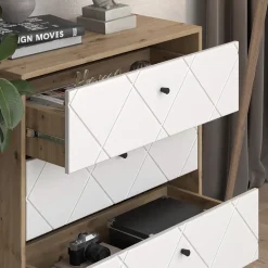 Kommode Nizza Artisan-Eiche 80.2 x 82.6 cm mit 3 Schubladen Vicco