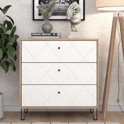 Kommode Nizza Artisan-Eiche 80.2 x 82.6 cm mit 3 Schubladen Vicco