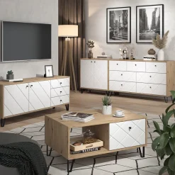 Kommode Nizza Artisan-Eiche 80.2 x 82.6 cm mit 3 Schubladen Vicco