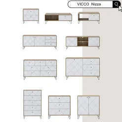 Kommode Nizza Artisan-Eiche 80.2 x 82.6 cm mit 3 Schubladen Vicco