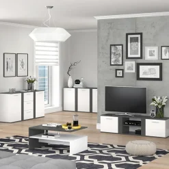 Kommode Novelli Anthrazit 40 x 80 cm mit Türen Vicco