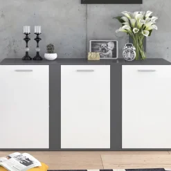 Kommode Novelli Anthrazit 40 x 80 cm mit Türen Vicco