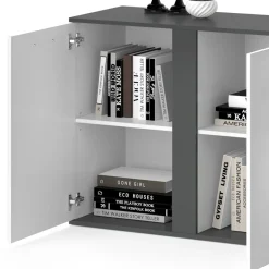 Kommode Novelli Anthrazit 40 x 80 cm mit Türen Vicco