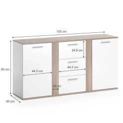 Kommode Novelli Sonoma 40 x 80 cm mit Schubladen Vicco