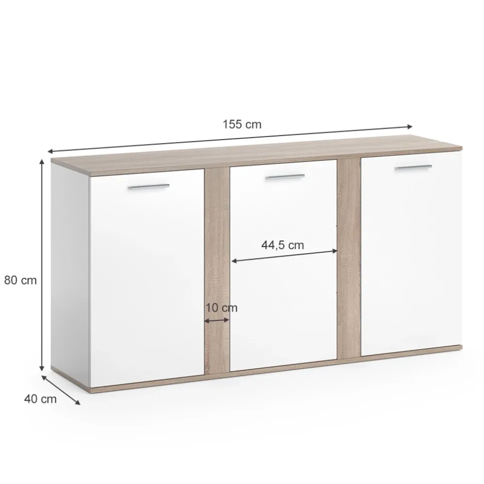 Kommode Novelli Sonoma 40 x 80 cm mit Türen Vicco