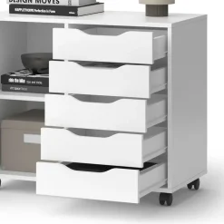 Kommode Otwin Weiß 40.6 x 61.5 cm mit 5 Schubladen und 1 Tür Vicco