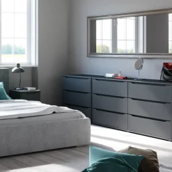 Kommode Ruben Anthrazit 48 x 77.6 cm mit 3 Schubladen Vicco