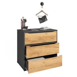 Kommode Ruben Goldkraft Eiche 48 x 77.6 cm mit Schubladen Vicco