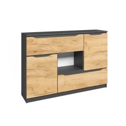 Kommode Ruben Goldkraft Eiche 120 x 84 cm mit Schubladen Vicco