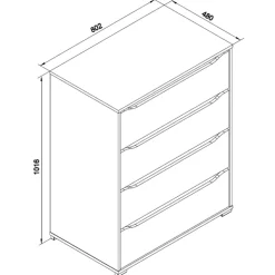 Kommode Ruben Weiß 48 x 101.6 cm Vicco