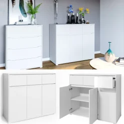 Kommode Ruben Weiß 48 x 101.6 cm mit Schubladen Vicco