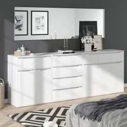 Kommode Ruben Weiß 48 x 101.6 cm mit Schubladen Vicco