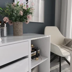 Kommode Sherry Weiß/Weiß Hochglanz 80.2 x 76 cm 2 Teile Vicco