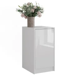 Kommode Sherry Weiß/Weiß Hochglanz 40.2 x 76 cm mit Behälterdeckel Vicco