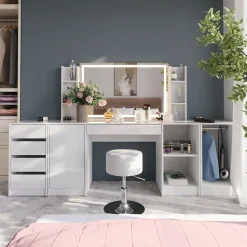 Kommode Sherry Weiß/Weiß Hochglanz 40.2 x 76 cm mit Behälterdeckel Vicco