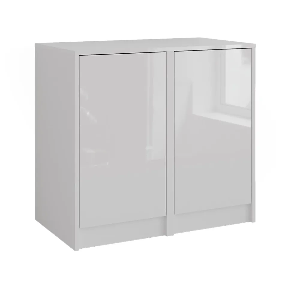 Kommode Sherry Weiß/Weiß Hochglanz 80.2 x 76 cm 2 Teile Vicco