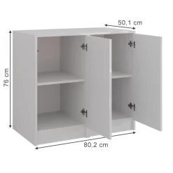 Kommode Sherry Weiß/Weiß Hochglanz 80.2 x 76 cm 2 Teile Vicco