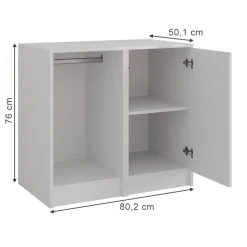 Kommode Sherry Weiß/Weiß Hochglanz 80.2 x 76 cm 2 Teile Vicco