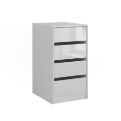 Kommode Sherry Weiß/Weiß Hochglanz 40.2 x 76 cm Vicco