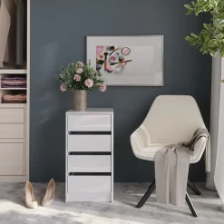 Kommode Sherry Weiß/Weiß Hochglanz 40.2 x 76 cm Vicco