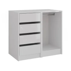 Kommode Sherry Weiß/Weiß Hochglanz 80.2 x 76 cm 2 Teile Vicco