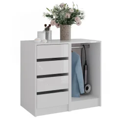 Kommode Sherry Weiß/Weiß Hochglanz 80.2 x 76 cm 2 Teile Vicco