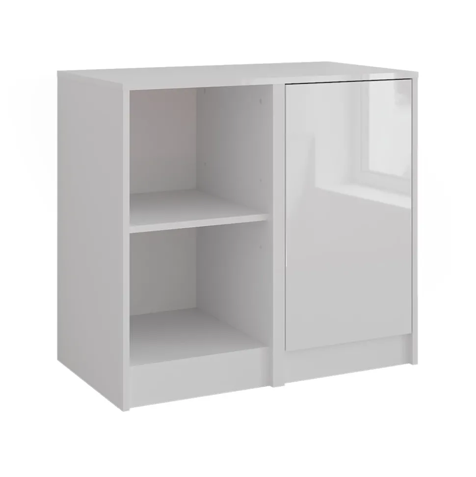 Kommode Sherry Weiß/Weiß Hochglanz 80.2 x 76 cm 2 Teile Vicco