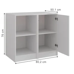 Kommode Sherry Weiß/Weiß Hochglanz 80.2 x 76 cm 2 Teile Vicco