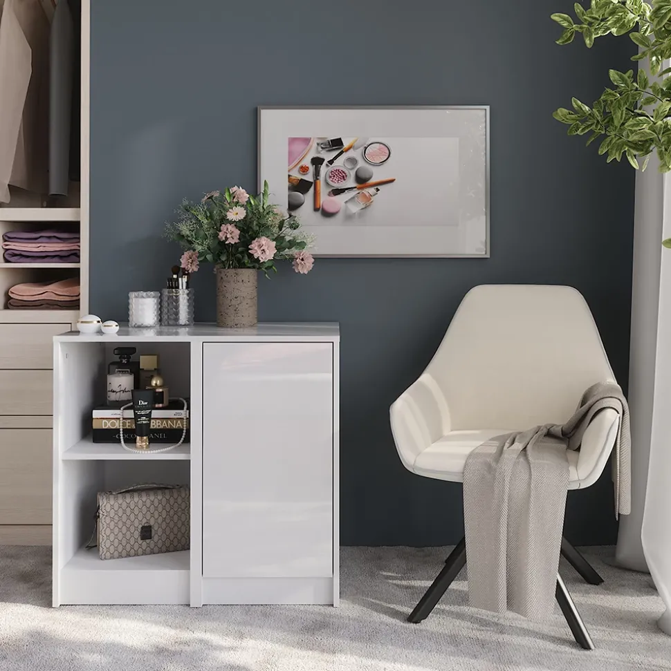 Kommode Sherry Weiß/Weiß Hochglanz 80.2 x 76 cm 2 Teile Vicco