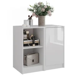 Kommode Sherry Weiß/Weiß Hochglanz 80.2 x 76 cm 2 Teile Vicco