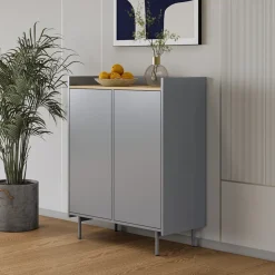 Kommode Velina Grau 80 x 103 cm mit 6 Fächern Vicco