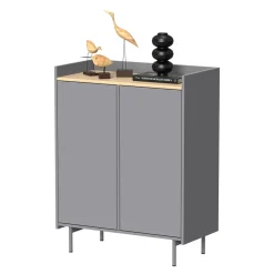 Kommode Velina Grau 80 x 103 cm mit 6 Fächern Vicco