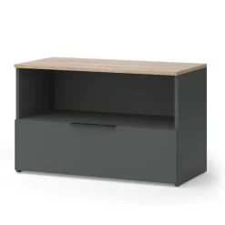 Kommode Wido Anthrazit/Sonoma 80 x 50 cm mit 1 geschlossenem Fach Vicco