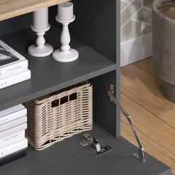 Kommode Wido Anthrazit/Sonoma 60 x 50 cm mit klappe Vicco