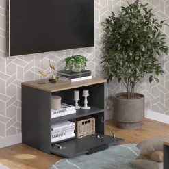 Kommode Wido Anthrazit/Sonoma 60 x 50 cm mit klappe Vicco