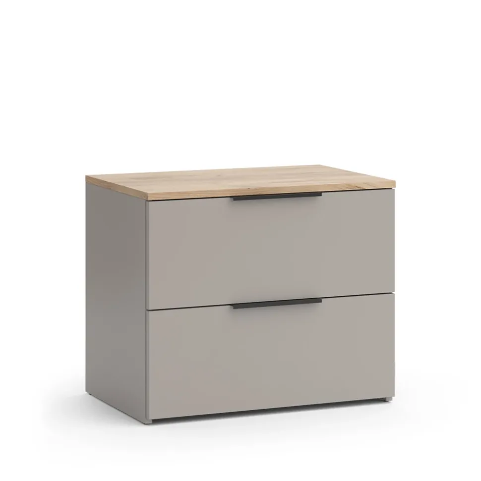 Kommode Wido Greige 60 x 50 cm mit 2 Schubladen Vicco