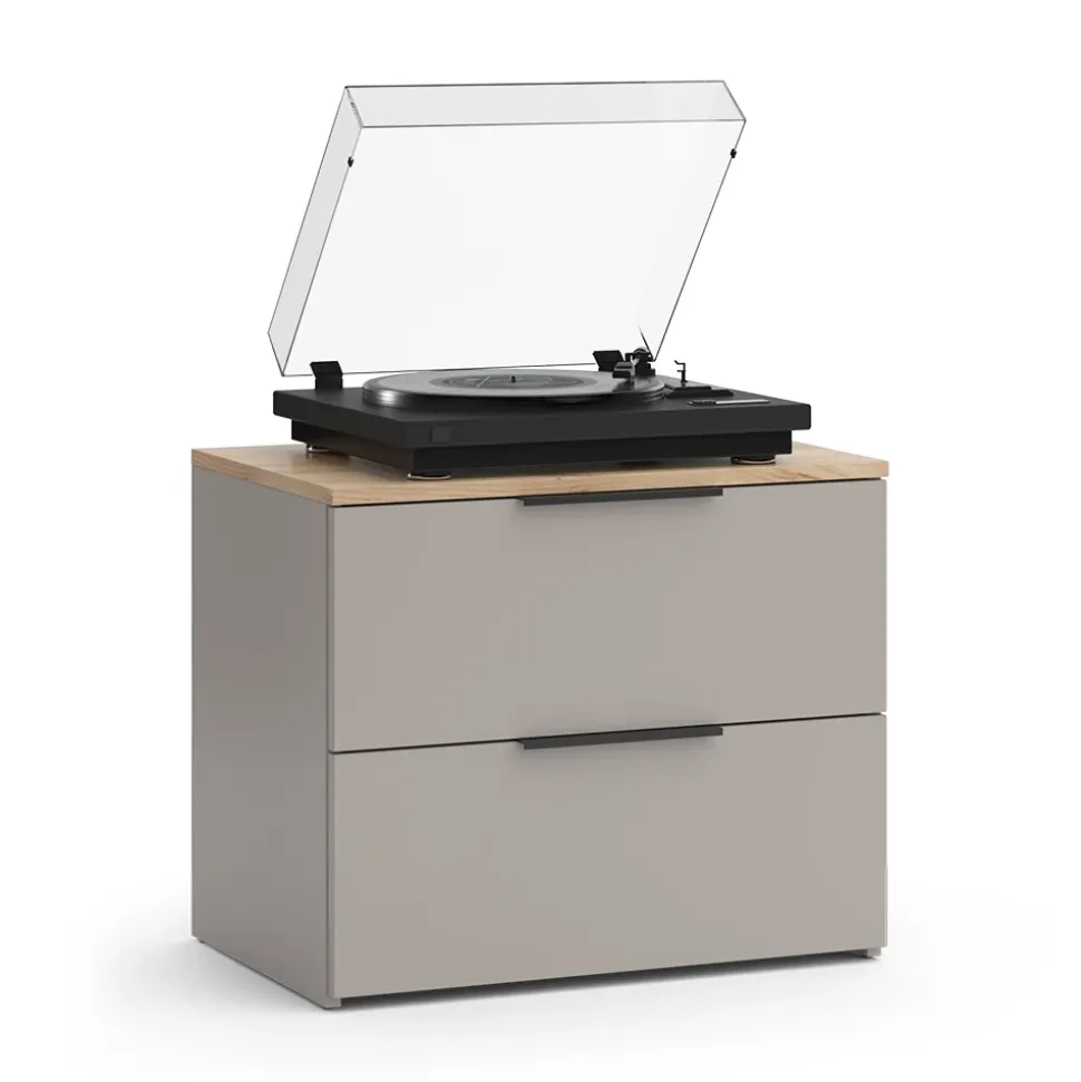 Kommode Wido Greige 60 x 50 cm mit 2 Schubladen Vicco