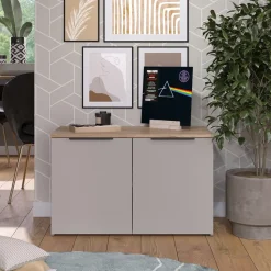 Kommode Wido Greige 80 x 50 cm mit 2 Türen Vicco