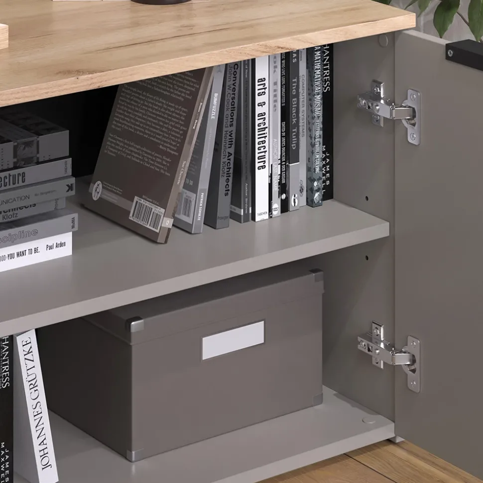 Kommode Wido Greige 80 x 50 cm mit 2 Türen Vicco