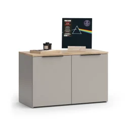 Kommode Wido Greige 80 x 50 cm mit 2 Türen Vicco