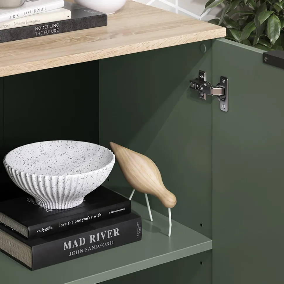 Kommode Wido Grün 50 x 80 cm mit Regal Vicco