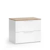 Kommode Wido Weiß/Sonoma 60 x 50 cm mit 2 Schubladen Vicco