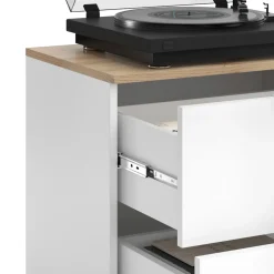 Kommode Wido Weiß/Sonoma 60 x 50 cm mit 2 Schubladen Vicco