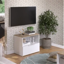 Kommode Wido Weiß/Sonoma 60 x 50 cm mit klappe Vicco