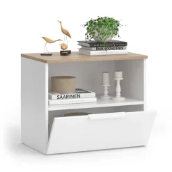 Kommode Wido Weiß/Sonoma 60 x 50 cm mit klappe Vicco