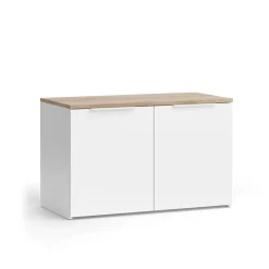 Kommode Wido Weiß/Sonoma 80 x 50 cm mit 2 Türen Vicco