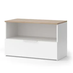 Kommode Wido Weiß/Sonoma 80 x 50 cm mit 1 geschlossenem Fach Vicco