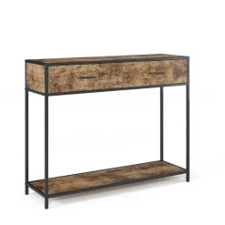 Konsolentisch Fyrk Antikholz 100 x 80 cm mit Schubladen Vicco