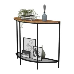 Konsolentisch Fyrk Eiche rustikal 92 x 81.5 cm mit offener Ablage Vicco